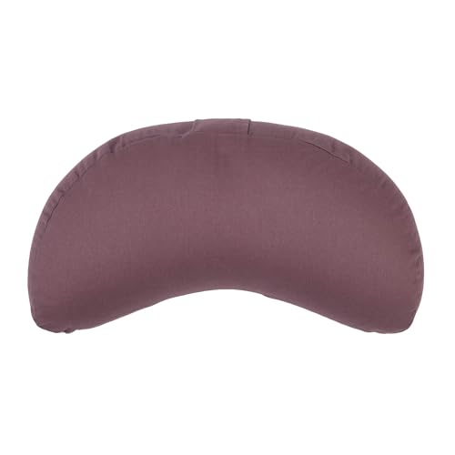 Bodhi Meditationskissen Halbmond | Yogi MOND ECO | Bezug aus 100% Bio-Baumwolle | Yogakissen halbmondförmig mit Buchweizenfüllung | Halbmondkissen für Yoga & Meditation | Dusty Purple