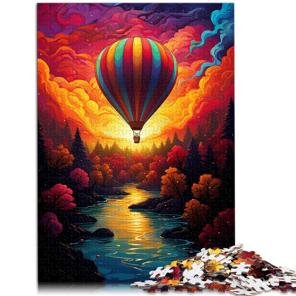 Puzzle-Geschenk, farbenfroher Psychedelischer Heißluftballon, Puzzle für Erwachsene, 1000 Teile, Holzpuzzle als Geschenkidee, 1000 Teile (50 x 75 cm)