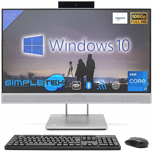 HP 800 G4 All in One Touchscreen 24" FHD i7 8° | Windows 10 Pro | Pop-Up Webcam und Fingerabdruckleser | Aio Touchscreen | 8GB SSD 120GB (überholt)