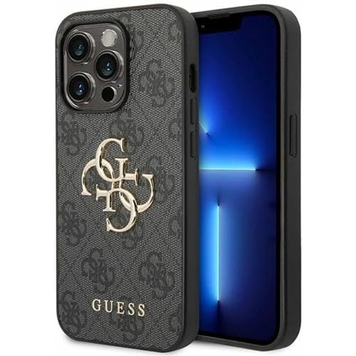 Guess GUHCP15L4GMGGR Hülle für iPhone 15 Pro 6.1" grau hardcase 4G Big Metal Logo