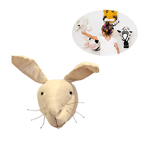 Rysmliuhan Shop Wand Dekoration Wanddekoration Wandbehang Dekoration für Spielzimmer Stereo Style Dekoration Tierkopf-Verzierung Rabbit