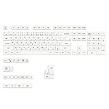 Fhkpsqkcn 126Keys Minimalistische weiße Tastenkappen, einfache weiße Tastenkappe für mechanische Tastatur, personalisierbar, japanisches Tastenkappen-Set