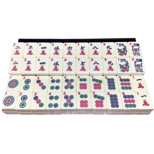 AOpghY Amerikaner Mahjong Set 166 Fliesen Mahjong Set Melamine Mahjong Spielset mit Tasche, die leicht gravierte Fliesen Mahjong Spielzeug & Spiele tragen