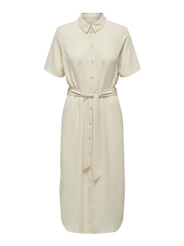 JdY Damen JDYRACHEL S/S MIDI Dress WVN Kleid, Sandshell, Small