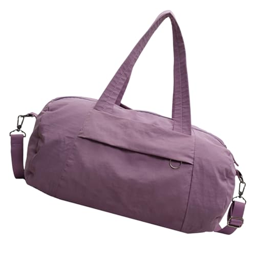 Zkydhbd Damen-Schultertasche, große Kapazität, Umhängetasche, Nylon, Fitness-Tasche, Nylon-Handtasche für Fitnessstudio und Reisen, violett, Einheitsgröße