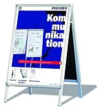 FRANKEN Plakatständer Kundenstopper A0 mit Klapprahmentechnik, freistehend, doppelseitig, Aluminiumrahmen, Standard, BSA0