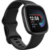 Fitbit Versa 4 - 40 mm - Carbon-Schwarz - intelligente Uhr mit Band - schwarz - Bandgröße: S/L - NFC, Bluetooth (FB523BKBK)