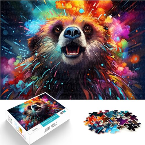 Spielzeug-Puzzle, bunte Psychedelie der Geistertiere, 1000 Teile, Puzzle, Geschenke, Holzpuzzle, dekomprimierendes geistiges Lernspielzeug, 1000 Teile (50 x 75 cm)