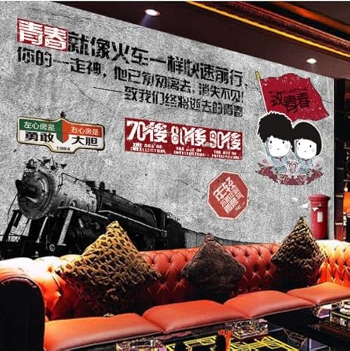 tyujlkjddlf Tapete Wandbild 3D Benutzerdefinierte Jugendwandbild Hot Pot Restaurant Café Tapete Milchteeladen Inspirierende Filmhintergrundwandtapete-400Cmx280Cm