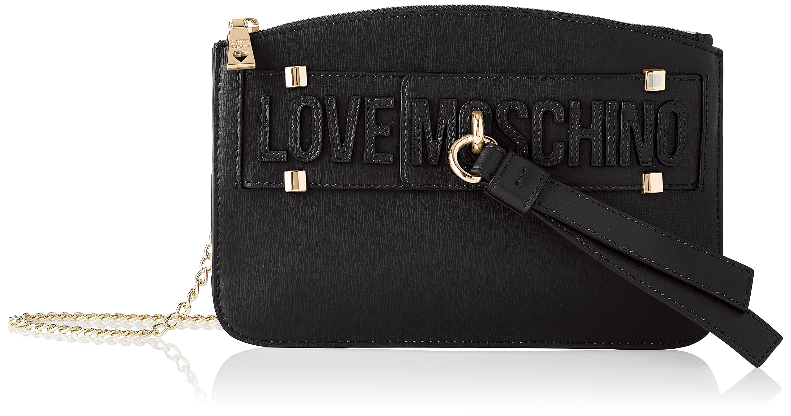 Love Moschino Damen, Schultertasche, Kollektion Frühling Sommer 2021, Schwarz