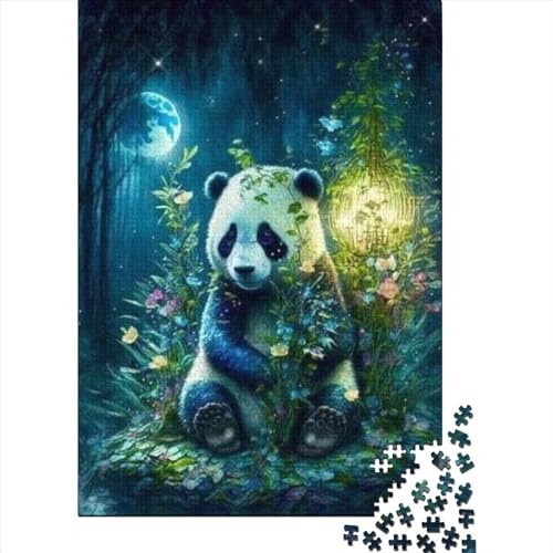 Panda-Puzzle aus Holz, Puzzle für Erwachsene und Jugendliche, 1000-teiliges Puzzle für Erwachsene und Jugendliche, Premium-Puzzle aus Holz (Größe 75 x 50 cm)