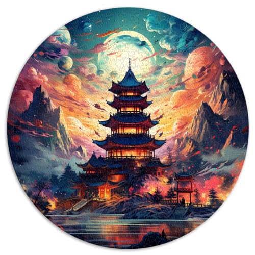 Puzzles für japanische Pagodenlandschaft. Puzzles für Erwachsene, 1000 Teile, 26,5 x 26,5 Zoll, Lernspielzeug, Familienspiele, Weihnachts- und Geburtstagsgeschenke