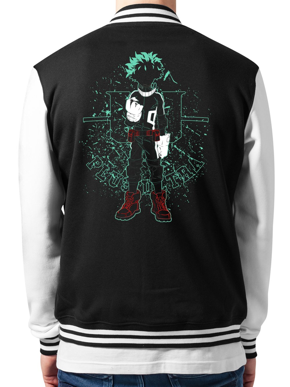 clothinx Collegejacke Unisex My Hero - Deku Plus Ultra Schwarz/Weiß Gr. L