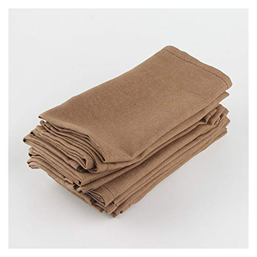 Wiederverwendbare Stoffservietten, Stoffwäsche Baumwollservietten Set von 12 stück Placemat Wärmeisoliermatte Esstisch Tuch Tisch Serviette Stoff Tischsets(12 CJ006 4040Coffee)