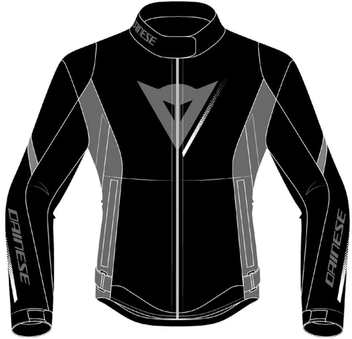 Dainese Veloce Lady D-Dry Jacket, Motorradjacke Ganzjährig Wasserdicht mit Abnehmbarer Thermoschicht, Damen, Schwarz/Charcoal-Gray/Weiß, 50