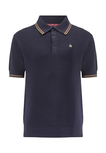 Merc Herren Edmund Poloshirt Sweater, Marineblau, M