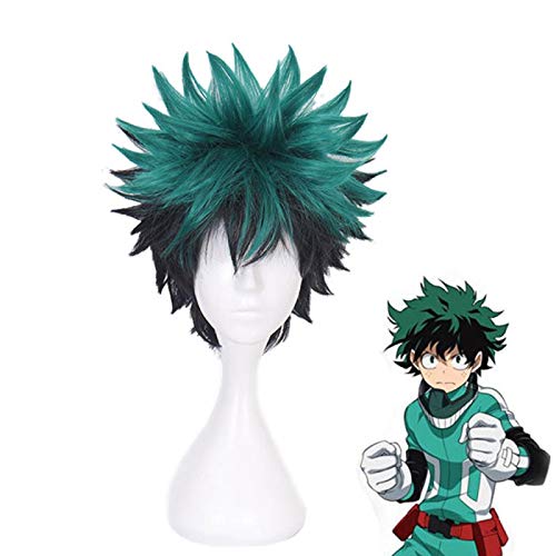 LINLINCD-Anime Coser pruik Anime Mein Held Akademie Cosplay Perücke Izuku Midoriya Perücke BOKU Kein Held Akademie/Akademie Cosplay Haare Izuku Midoriya Deku Perücke Haarnetz