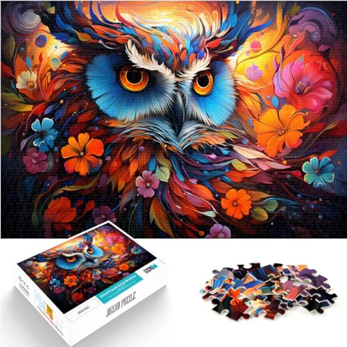 Puzzle-Geschenk, Fantasieplanet-Eule, Puzzle für Erwachsene, 500 Teile, Holzpuzzle, einzigartige Geburtstags, 500 Stück (38 x 52 cm)