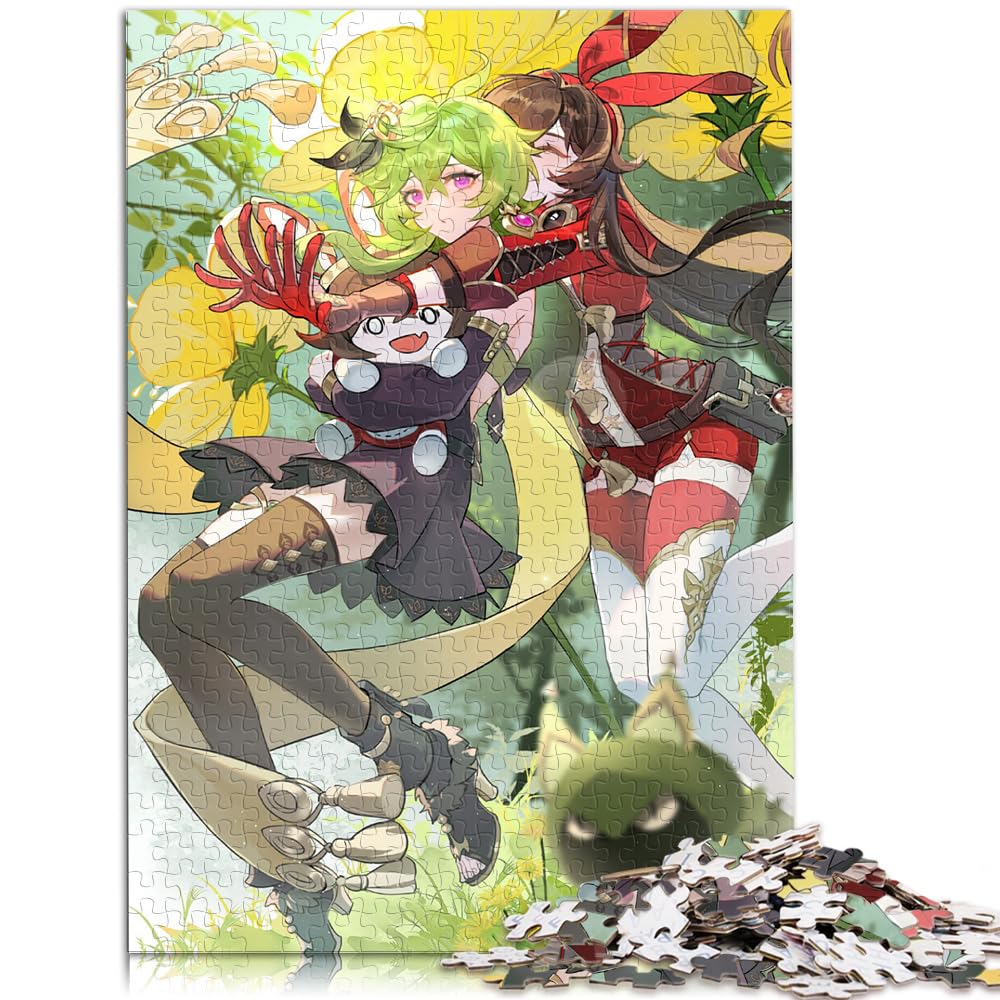 Puzzle für Genshin Impact, 1000 Teile, für Erwachsene, Holzpuzzle, Spielzeug, Puzzle, Lernspiele, Stressabbau-Puzzle, 1000 Teile (50 x 75 cm)