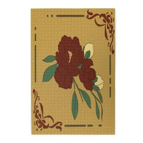 KadUe 11795 Spot Bilderpuzzle, Rote Mondblume, 1000PCS