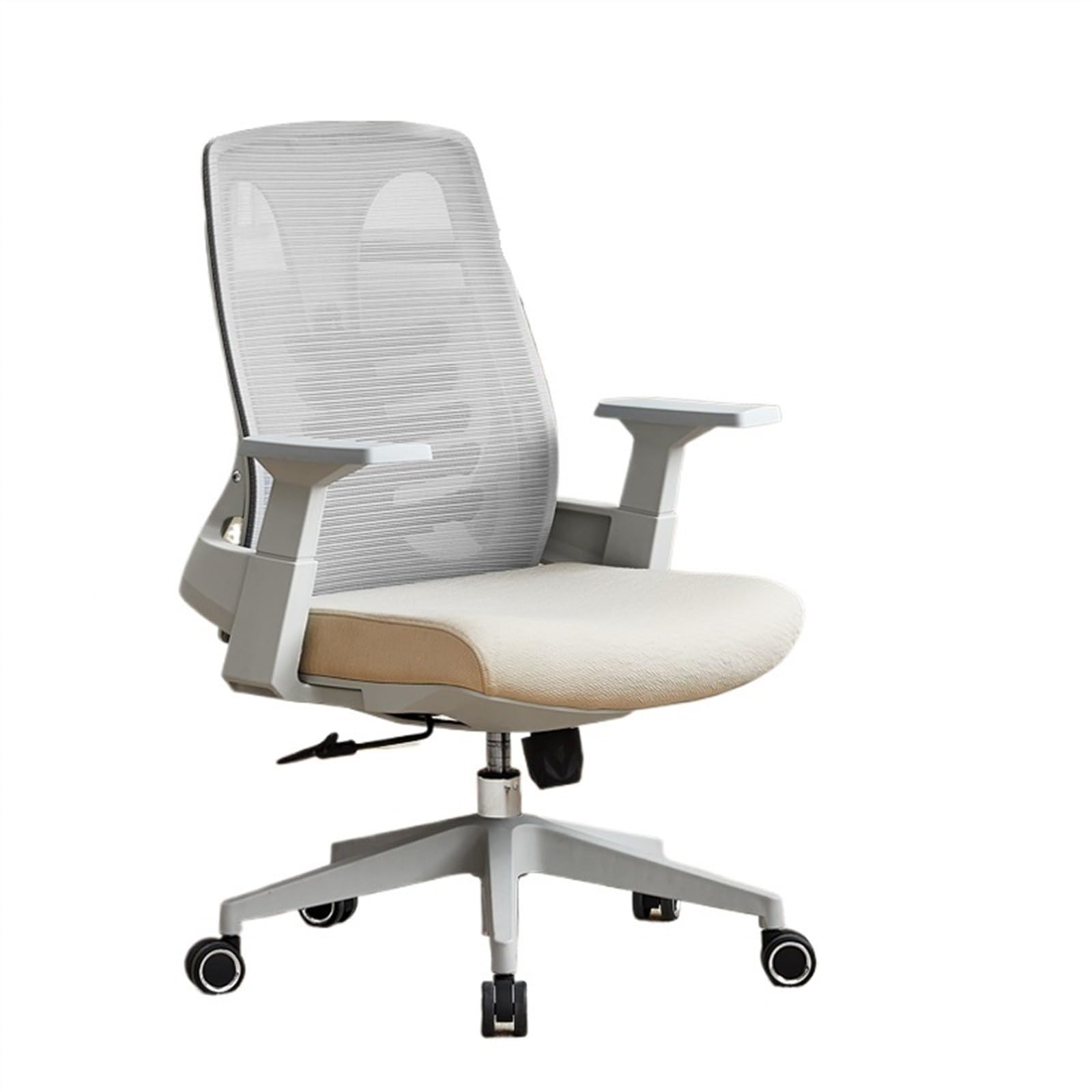 Zhaoj24-05 Bürostuhl Ergonomischer Ergonomischer Bürostuhl Ergonomischer Stuhl Bequemer sitzender Computerstuhl Home Waist Study Chair Konferenzstuhl Liftsitz Schreibtischstuhl(Beige)