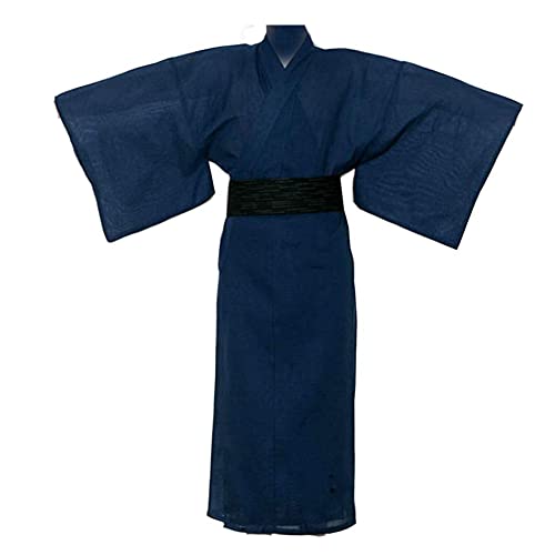 Fancy Pumpkin Jinbei Hommes Yukata Kimono Robe Japonaise Pyjama 【Bleu/Taille L】