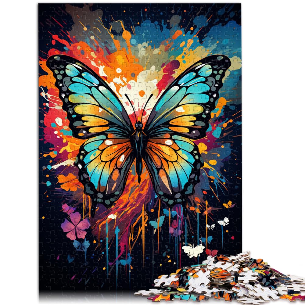 Puzzles Lernspiele Psychedelische Kunst Schmetterling Puzzle 1000 Teile Puzzle für Erwachsene Holzpuzzle Anspruchsvolle Puzzles für 1000 Teile (50x75cm)