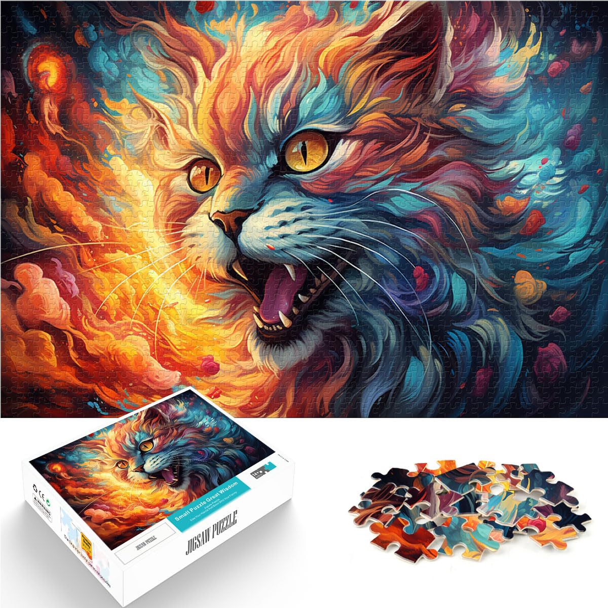 Puzzle | Puzzles Katze und Teufel, Puzzles 1000 Teile, Puzzles für Erwachsene, Holzpuzzle, schwierige Puzzles für Frauen und Männer, 1000 Teile (50 x 75 cm)