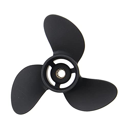 Jodriva 7,8 x 9'' Marine Außenbordpropeller Fot, for Tohatsu, for Nissan 4-6HP 369B645181 / 48-812951A02 Schwarzer Propeller aus Aluminiumlegierung Propeller für Außenbordmotoren