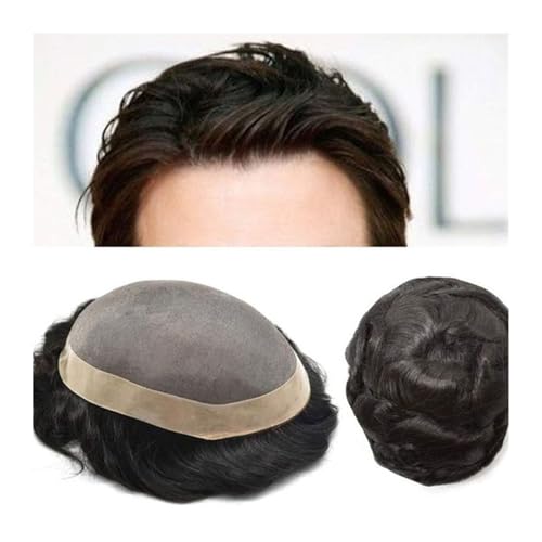 Männer Toupet Toupet for Männer aus menschlichem Haar, 10 mm gewellte Monospitze, mit NPU um die Prothese herum, Ersatzhaarteile for Männer Perücken Toupet Haar(6x8)