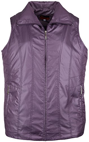 SOUNON Modische Damen Micro Satin Westen Violett, Groesse: 3XL