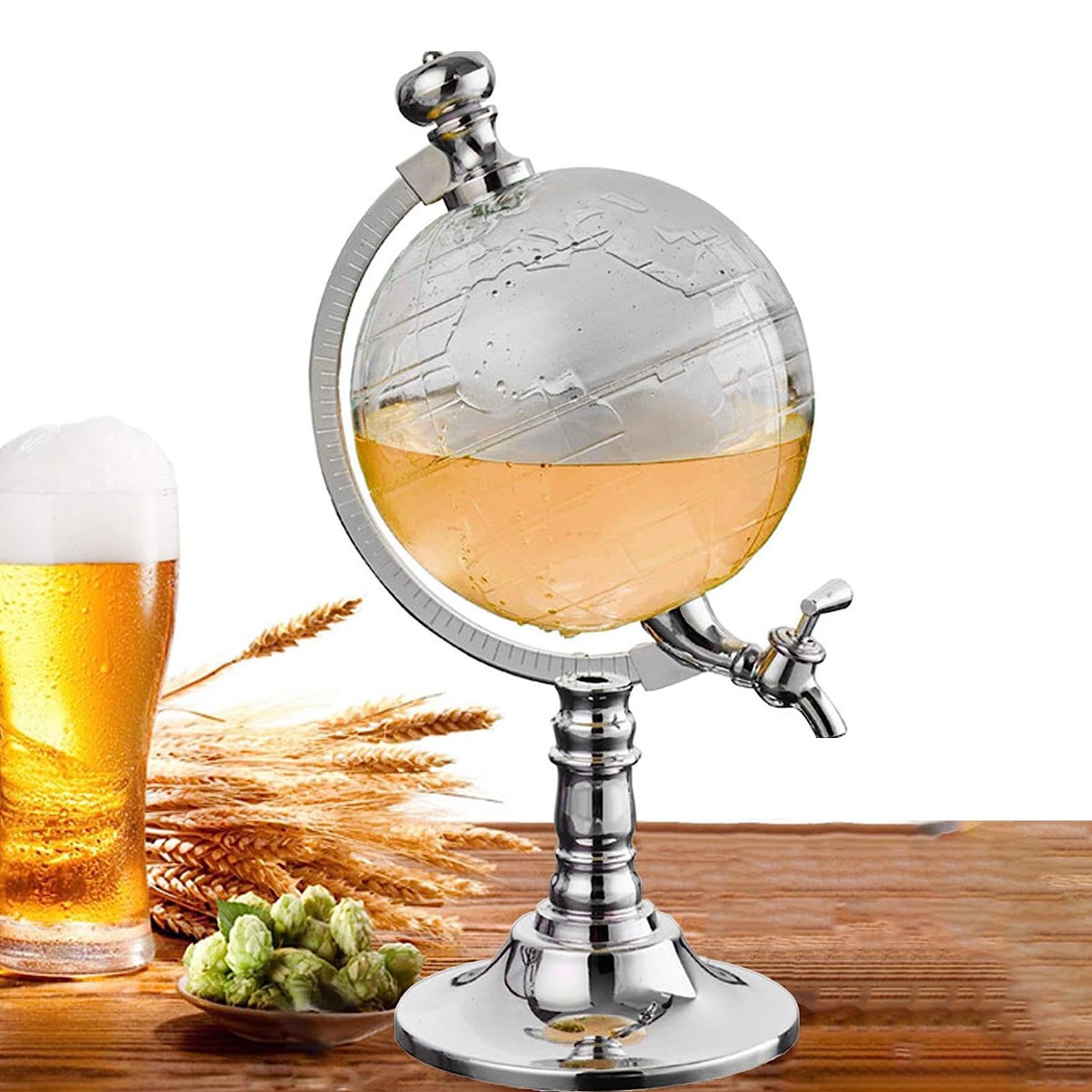 Whiskey Dekanter Globe, Dekanter 1,5L Dekanter Wein Belüfter Ausgießer Spender, Transparent Bar Club Party Zubehör mit Trichter und Stopper für Wein, Whiskey, Getränke, Bier