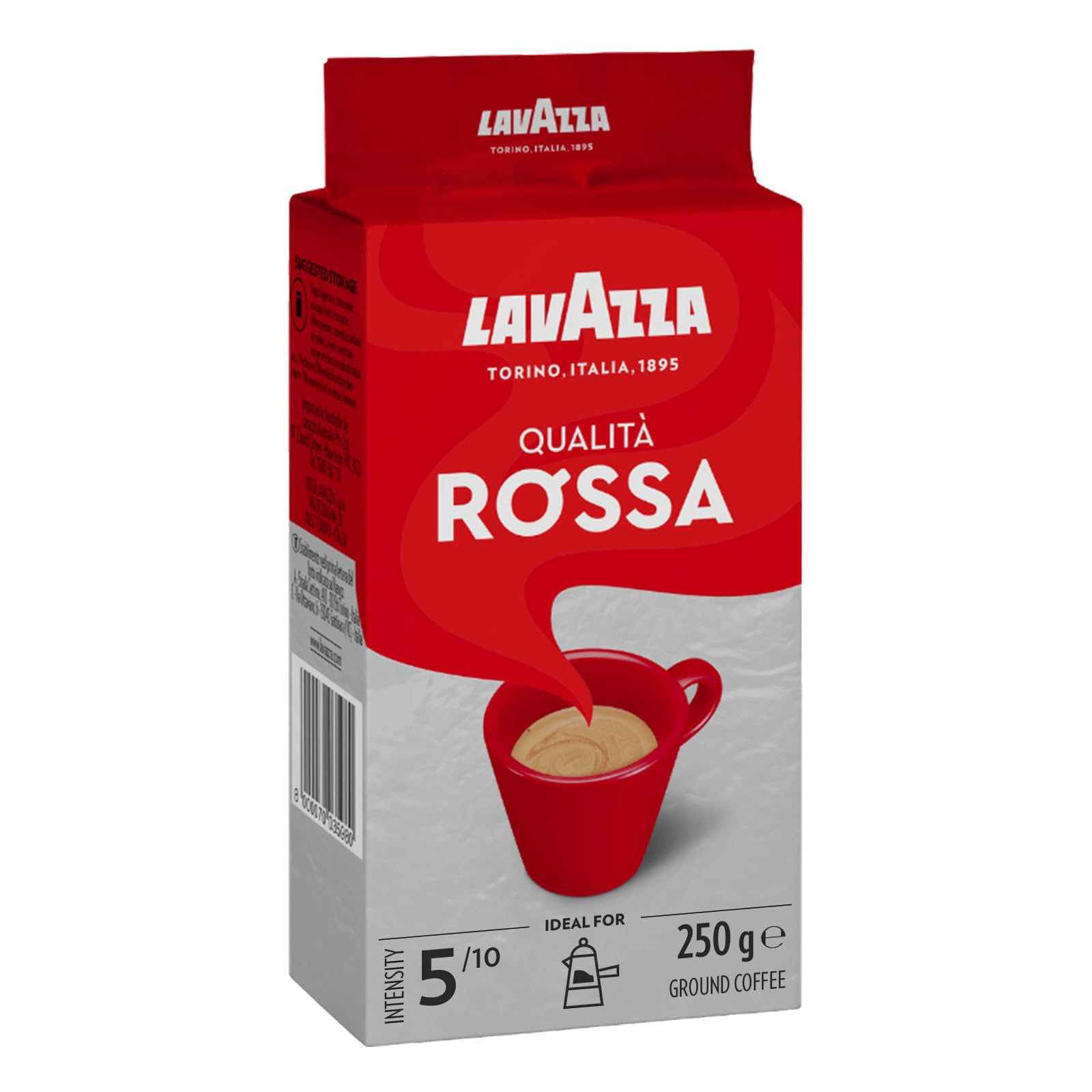 Lavazza, Qualità Rossa, Arabica & Robusta Kaffeebohnen, mit Aromanoten von Schokolade und Trockenfrüchten, Intensität 5/10, Mittlere Röstung, 12 x 1 Kg