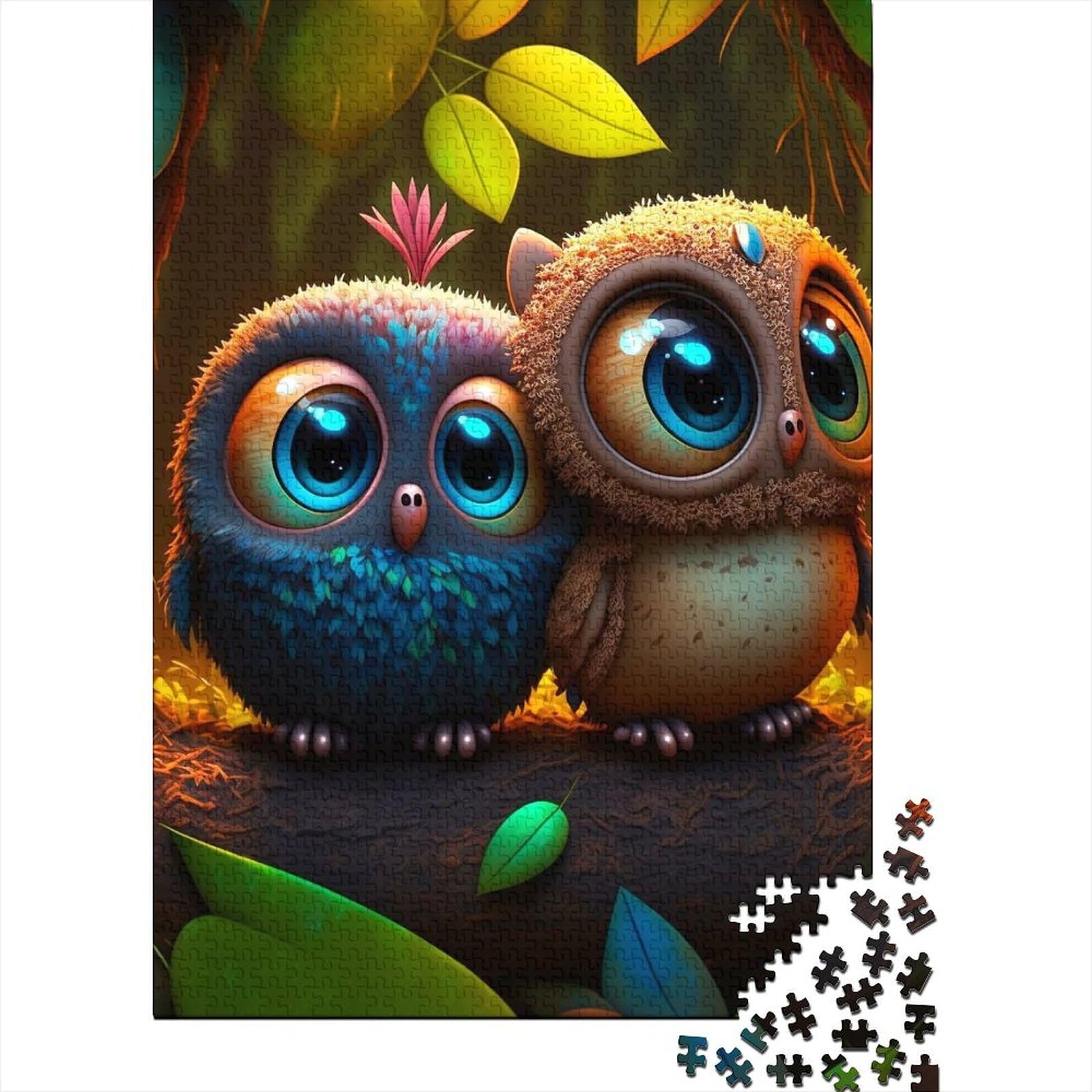 Baby-Eule für Erwachsene, 1000-teiliges Puzzle, Geschenke, schwierige, anspruchsvolle Puzzles, 1000-teiliges Holzpuzzle für Erwachsene und Teenager, 75x50cm