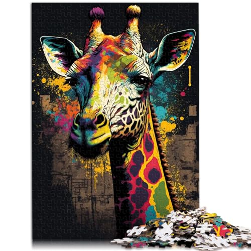 Puzzles Geschenke Spielzeug Giraffen Farbenfrohes Tier 1000-teiliges Puzzle Holzpuzzle Spielzeug Puzzle Lernspiele Stressabbau Puzzles 1000 Stück (50x75cm)