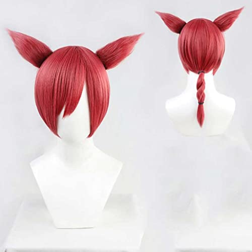 LINLINCD-Wig Anime Cosplay Final Fantasy XIV FF14 G'raha Tia Cosplay Anime Perücke Cosplay mit Ohren Lange Perücke mit Gratis Haarnetz for Party Karneval Halloween Perücken Weihnachten,