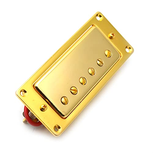 ZENGXUE Mini 6 Loch Electric Guitar Humbucker Pickup Hals & Bridge Pickup Pickup Für Lp. Gitarre Blackgold/Chrome Humbucker Tonabnehmer Set (Color : Gold Neck)