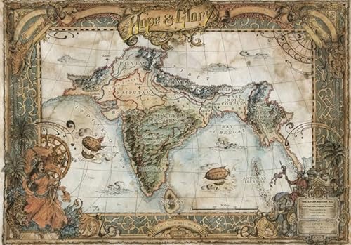 HfmQuisutron Jigsaw Puzzle 1000 Pieces Retro Map Poster Holzpuzzle Home Stressabbau Spiel Tj130Xw