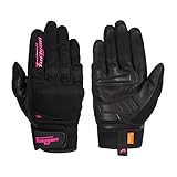 Furygan JET D3O Lady - Damen-Motorradhandschuhe- Handfläche aus 100 % Leder - Taktil - Komfort - Sommerhandschuhe - Atmungsaktiv & leicht - Mittelhandschutz D3O d30