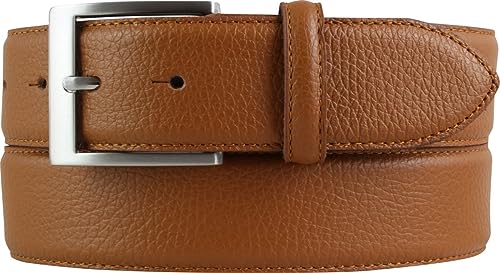 BELTINGER Herren-Gürtel aus gemasertem Leder mit Steppnaht 4 cm | Hochwertiger Ledergürtel mit Pigmentprägung 40mm Herren | Jeans-Gürtel 4cm | Tabac 110cm