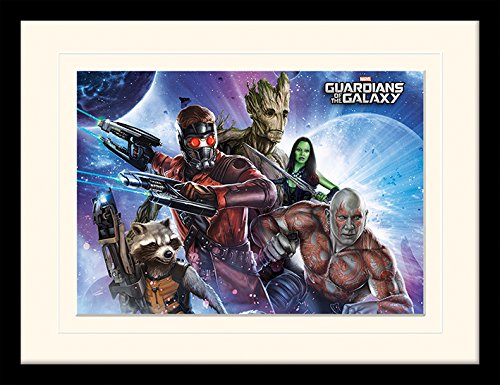 Pyramid International Guardians of The Galaxy (Team) 30x40 cm montiert und gerahmt, Mounted 250GSM PAPERWRAP MDF, Mehrfarbig, 44 x 33 x 4 cm