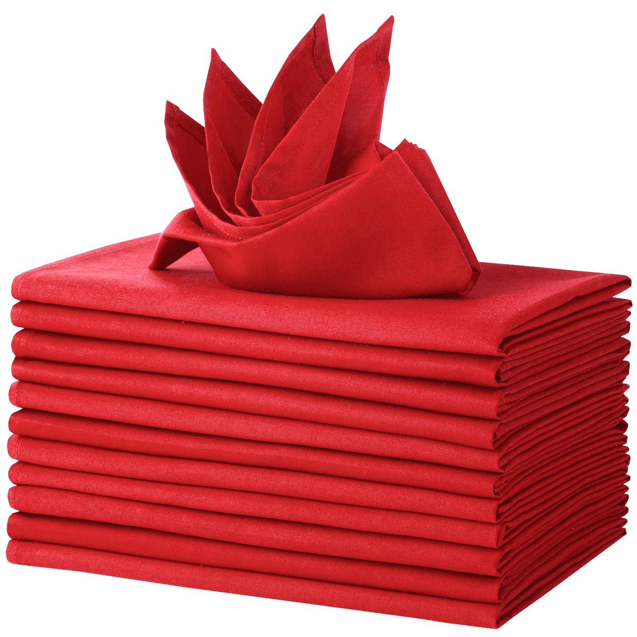 Wiederverwendbare Stoffservietten, 12 stücke Tisch Servietten Baumwollservietten Tuch Wedding Serviette Dinner Tisch Serviette for Hochzeit 46 x 46 cm(Red)