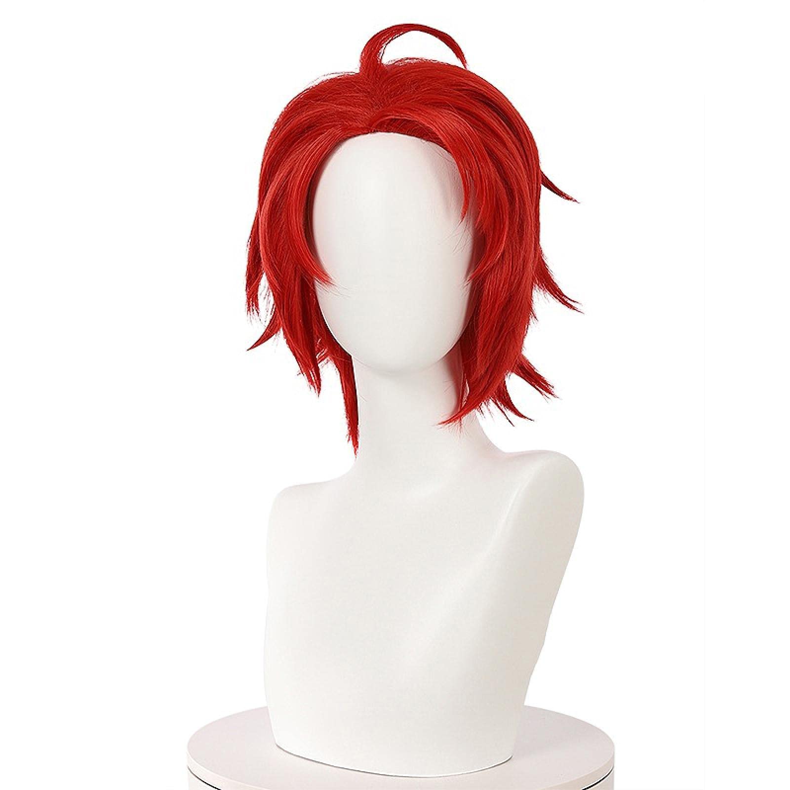 LINLINCD Anime Cosplay Perücke Momoe Sawaki Perücke Cosplay Kostüm Anime Wonder Eier Priorität Kurzwein Rot Synthetische Haare for Halloween Karneval Party Rollenspiel