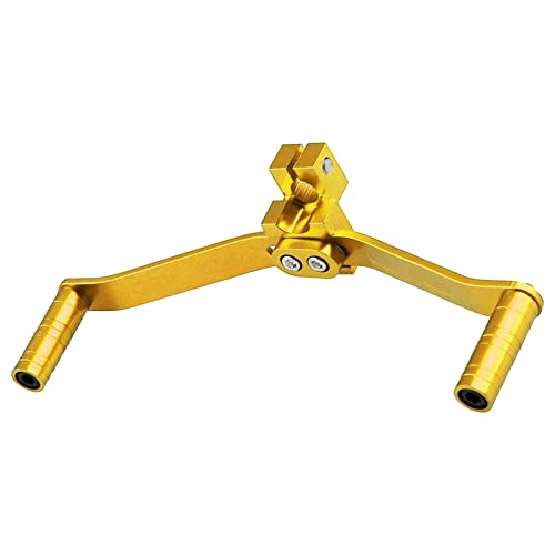 Skdvy Dirt Bike Klappbarer Schalthebel, Schalthebel Dual Way Folding Ersatz Aluminiumlegierung Universal Fußstütze Pedal Shifter Passt for Buggy Motocross Motorrad(Gold)