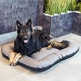 4L Textil Mario Wasserfestes Hundebett Kunstleder Hundekorb aus Kunstleder Hundebett große und mittelgroße Hunde Hundesofa Kunstleder XXL Hundekissen wasserfest (110x90 cm, Grau(Hundebett))