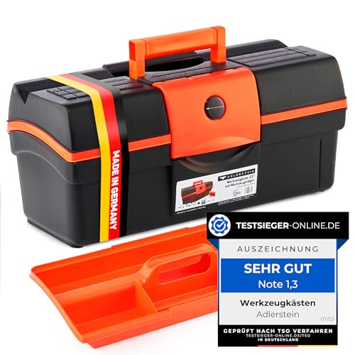 ADLERSTEIN Werkzeugkasten Leer 55x24x25cm [DEUTSCHE QUALITÄT] Werkzeugkoffer Leer Gross | Werkzeugkiste Werkzeugbox Leer | Toolbox für Werkzeugaufbewahrung