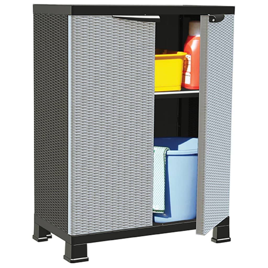 KLYEON Kunststoffschrank 68x39x92 cm Rattan-Design, Aufbewahrungsschränke & Schließfächer