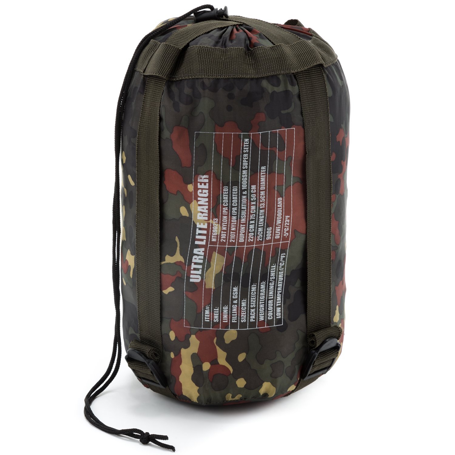 Army Schlafsack Ultra-Lite Ranger BW Bundeswehr Commando KSK in verschiedenen Farben (Bundeswehr Flecktarn)