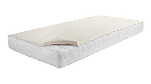 Dormisette Q59 Molton-Matratzenauflage, 140/220 cm, Baumwolle/Zwirn-Calmuc, Creme/Beige