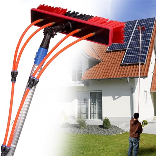 GLBMXDD Wasserversorgungsstangen-Set, Fensterreiniger, Solarpanel-Reinigungsbürste, Sprühreiniger, Scheuerbürste und Schlauchsprüher,36FT/10.80M